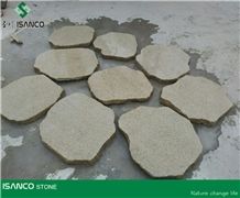 Landscaping Paving Cube Granite Pavers, Opalescent Grain Granite Garden Paving Tiles, Floor Covering Road Pavers, Yellow Granite Outdoor Floor Covering Cleft Edge Cube Stone, Exterior Pattern Paving S