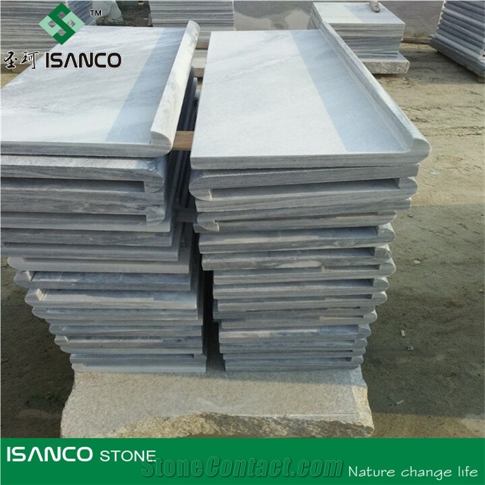 Marble Swimming Pool Terraces Edge,Cloud Grey Marble Swimming Pool Coping, Swimming Pool Tiles/ Polished Cloud Grey Marble Tiles/ Pool Coping Marble Tile