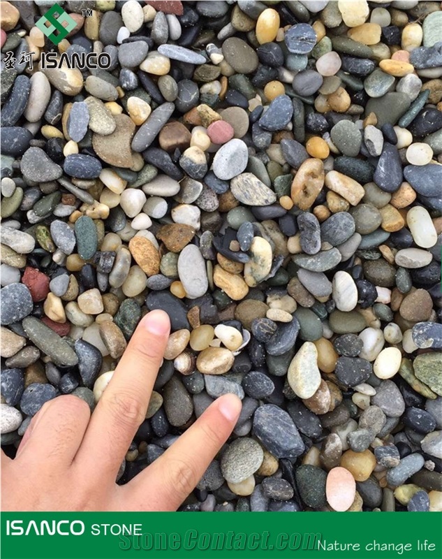 Natural Stone Mixed Pebble Stone Colorful River Stone Polished Stone Gravel Polished Pebbles Supply Large Quantity Pebble Walkway Cobble Stone Natural Stone for Driveway