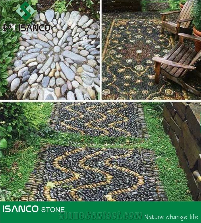 Natural Stone Mixed Pebble Stone Colorful River Stone Polished Stone Gravel Polished Pebbles Supply Large Quantity Pebble Walkway Cobble Stone Natural Stone for Driveway