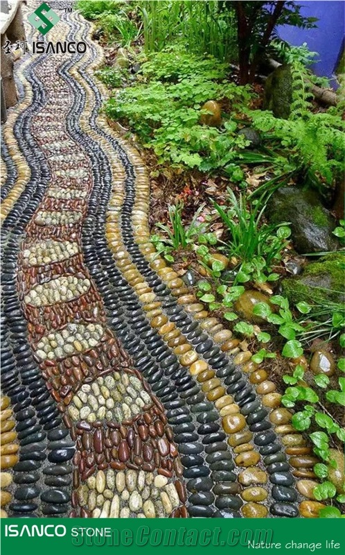 Natural Stone Mixed Pebble Stone Colorful River Stone Polished Stone Gravel Polished Pebbles Supply Large Quantity Pebble Walkway Cobble Stone Natural Stone for Driveway