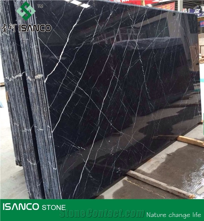 Nero Marquina Marble Pattern Black Marble Tiles & Slabs Black Margiua Marble Big Slabs Chinese Black Marquina Marble Floor Covering Tiles & Wall Covering Tiles Cheapest Black Marble from China