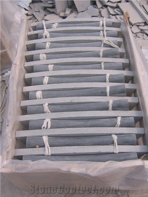 New Cheap Flamed Bushhammered Sandblasted Blue Limestone Floor Swimming Pool Coping Pavers