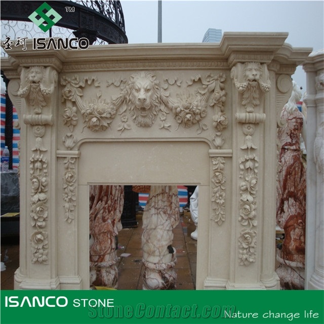 Polished White Marble Fireplace Mantel/Hearth/Design/Surround, Volakas Fireplace, British Style Fireplace, White Marble Fireplace Mantel Handcarved Flower Sculptured Fireplace