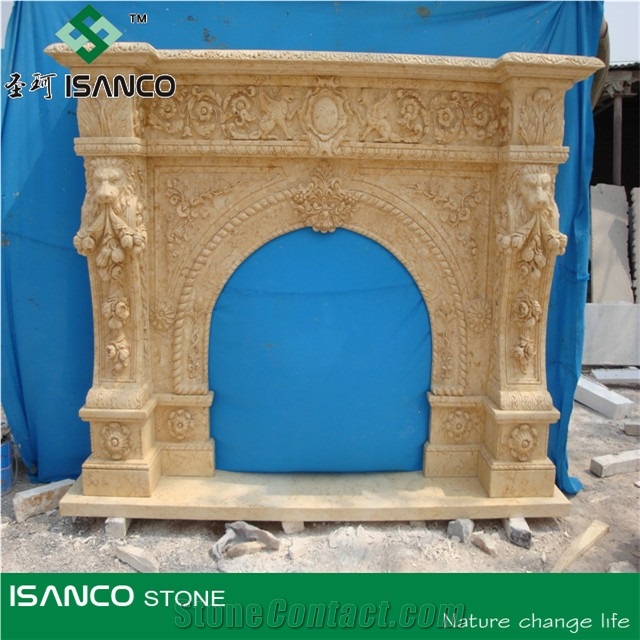 Polished White Marble Fireplace Mantel/Hearth/Design/Surround, Volakas Fireplace, British Style Fireplace, White Marble Fireplace Mantel Handcarved Flower Sculptured Fireplace