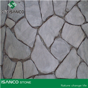 Purple Sandstone Crazy Flagstone on Mesh,Irregular Shape Pavers, Mesh Stone Paving, Stone Net Paste, Random Flagstone