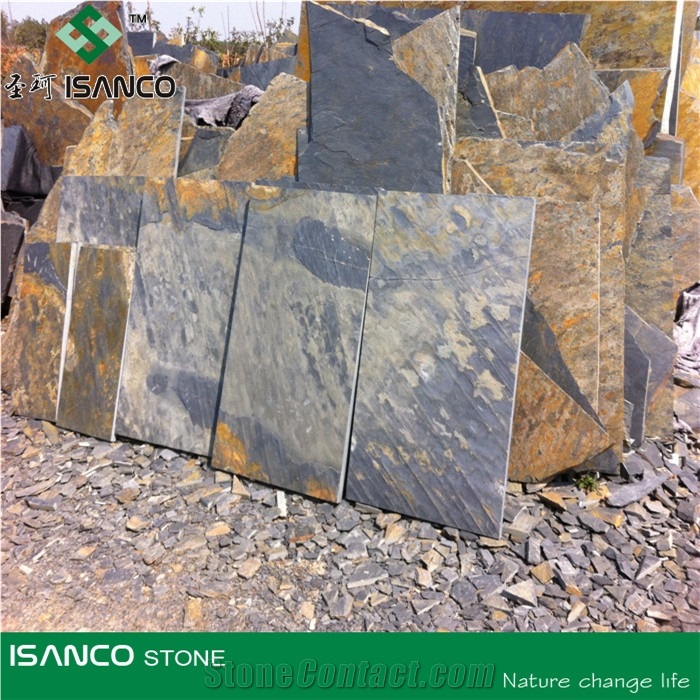 Rusty Slate Stone Tiles,Rustic Slate Tiles,Natural Slate,Rustic Stone Floor Tiles,Slate Wall Tiles,Slate Floor Tiles, China Culture Slate Slabs & Tiles, Wall Stone Buliding Panel for Building