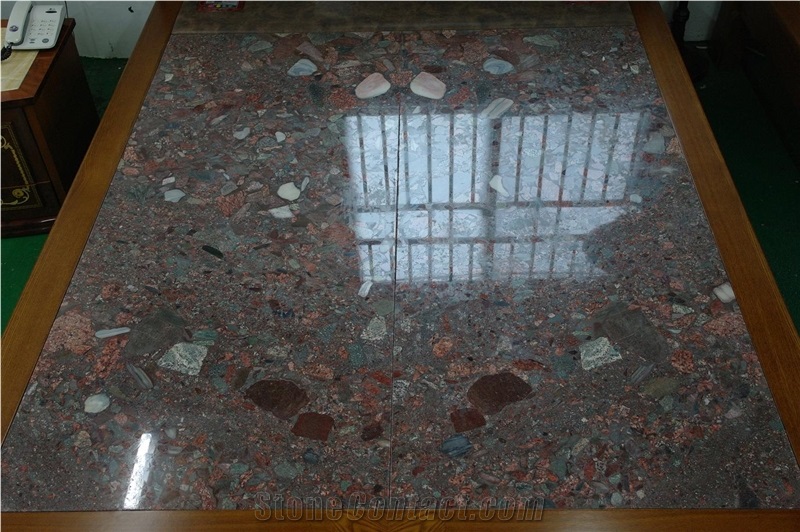 Seven Color Granite Stone Table & Kitchen Countertop, Polished Colorful Granite Stone
