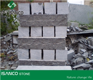 Shandong Blue Limestone Mushroom Surface Wall Stone Mushroom Wall Cladding Blue Stone Mushroomed Stone Split Face Mushroom Wall Stone Blue Limestone for Wall Cut to Size