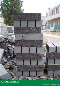 Shandong Blue Limestone Mushroom Surface Wall Stone Mushroom Wall Cladding Blue Stone Mushroomed Stone Split Face Mushroom Wall Stone Blue Limestone for Wall Cut to Size
