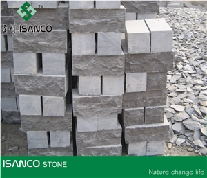 Shandong Blue Limestone Mushroom Surface Wall Stone Mushroom Wall Cladding Blue Stone Mushroomed Stone Split Face Mushroom Wall Stone Blue Limestone for Wall Cut to Size