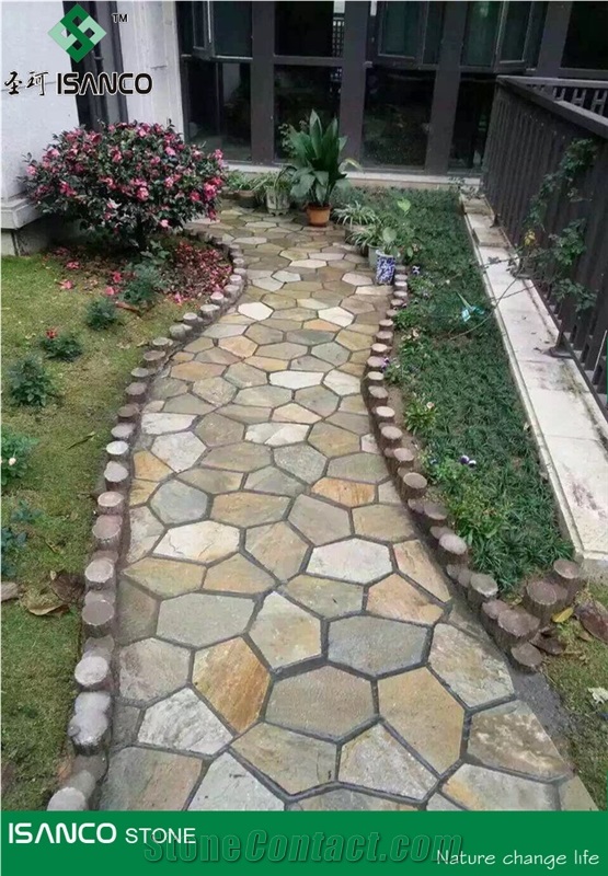Slate Random Flagstones Meshed Slate Irregular Flagstones Colorful Flagstone Road Paving Rusty Slate Flagstone Walkway Pavers Grey Slate Flagstone Driveway Flagstone Patio in Stock for Wholesaling