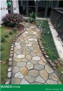 Slate Random Flagstones Meshed Slate Irregular Flagstones Colorful Flagstone Road Paving Rusty Slate Flagstone Walkway Pavers Grey Slate Flagstone Driveway Flagstone Patio in Stock for Wholesaling