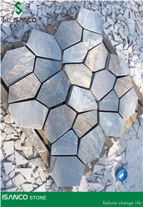 Slate Random Flagstones Meshed Slate Irregular Flagstones Colorful Flagstone Road Paving Rusty Slate Flagstone Walkway Pavers Grey Slate Flagstone Driveway Flagstone Patio in Stock for Wholesaling