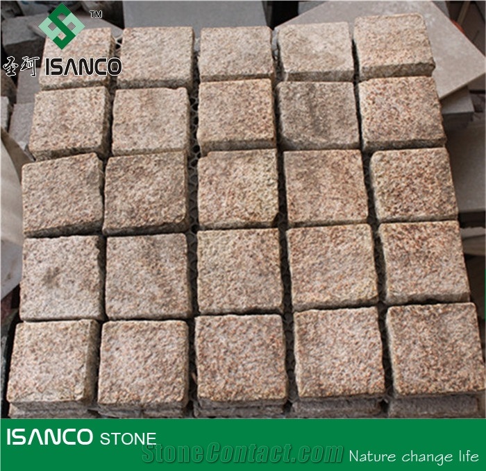 Tumbled Grey Granite Cube Stone Rain Drainage Pavers G388 Granite Yellow Granite Walkway Pavers White Granite Stone G603 Patio Pavers Shandong Cheap Rusty Granite G350 Granite Driveway Paving Stone