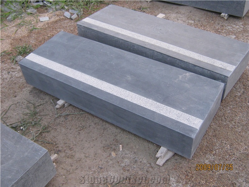 Wellest Blue Limestone Step,Treads & Riser,Bullnose Edge,Honed,China Limestone,Natural Stone Stairs