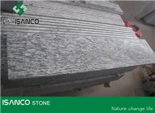 White Granite Deck Stair Sea Wave Flower Of Mengyin Granite Stair Riser Mengyin Hailang Hua Granite Stair Treads Spindrift White Granite Staircase Mengyin White Wave Granite Stair Threshold from China
