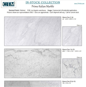 Bianca Fina Primo Italian Marble Polished Tiles