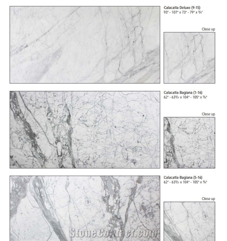 Calacatta Deluxe and Calacatta Bagiana Polished Marble Tiles