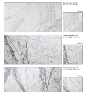 Calacatta Deluxe and Calacatta Bagiana Polished Marble Tiles