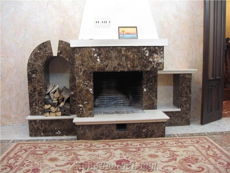 Dark Emperador Fireplace Surround