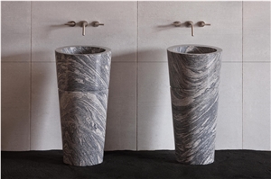 C62-Cg Cumulo Granite Veneto Pedestal Sinks