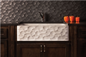 Stone Forest Wave Pattern Tile Made from Solid Stone