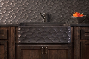 Stone Forest Wave Pattern Tile Made from Solid Stone