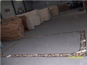 Perlato Grey Marble Inlay Waterjet Border
