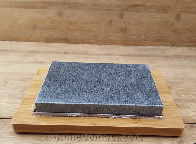 Cookware Of Cooking Stone, Bamboo Plate with Cooking Stone,Cooking Stone Grill Set, Hot Lava Stone Grill, Steak Stone