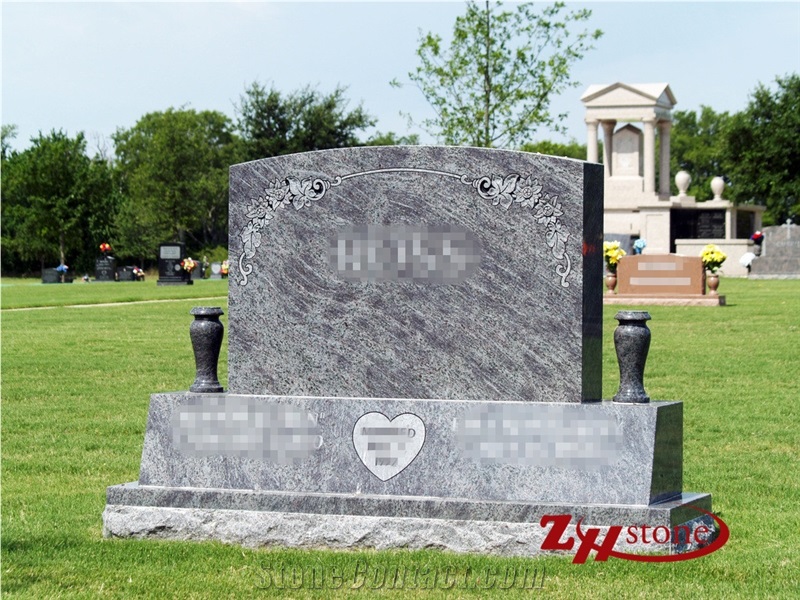 Asian Style Columns Tianshan Red Granite Tombstone Design/ Western Style Monuments/ Double Monuments/ Upright Monuments/ Headstones