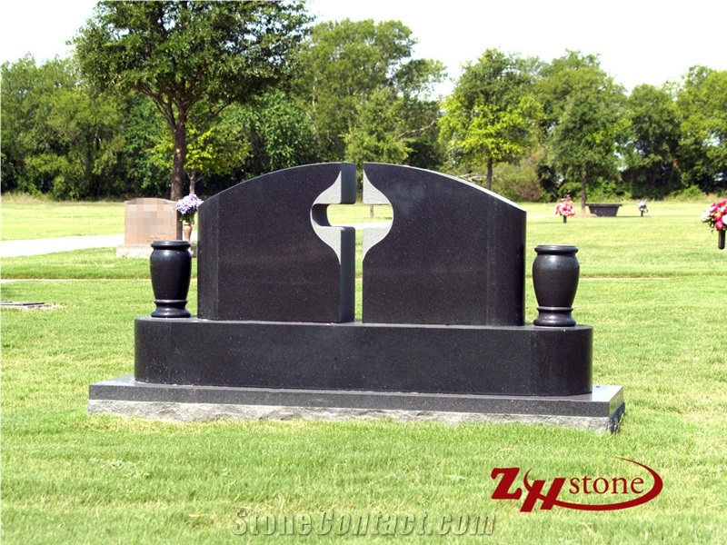 Asian Style Columns Tianshan Red Granite Tombstone Design/ Western Style Monuments/ Double Monuments/ Upright Monuments/ Headstones