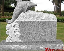 Cheap Price Dolphin Sculpture Sesame White/ G603 Granite Western Style Tombstones/ Single Monuments/ Upright Monuments/ Engraved Tombstones/ Engraved Headstones Cheap Price Dolphin Sculpture Sesame White/ G603 Granite Western Style Tombstones/ Single Monuments/ Upright Monuments/ Engraved Tombstones/ Engraved Headstones