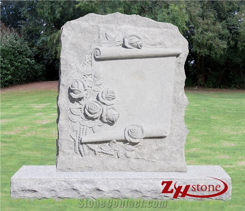 Cheap Price Dolphin Sculpture Sesame White/ G603 Granite Western Style Tombstones/ Single Monuments/ Upright Monuments/ Engraved Tombstones/ Engraved Headstones