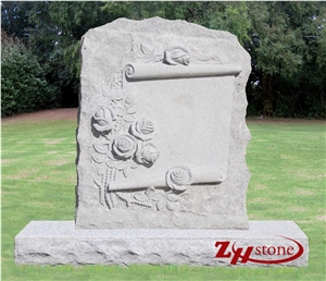 Cheap Price Dolphin Sculpture Sesame White/ G603 Granite Western Style Tombstones/ Single Monuments/ Upright Monuments/ Engraved Tombstones/ Engraved Headstones