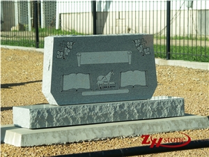 Cheap Price Good Quality Flat Top Double Design Sesame Gray/ Dark Gray/ G654/ Impala Black Granite Double Monuments/ Monument Design/ Western Style Tombstones/ Cemetery Tombstones/ Gravestone
