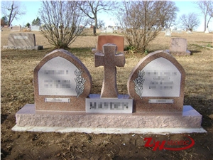 Cheap Price Heart Design with Side Vase Sesame White/ G603 Granite Heart Tombstones/ Single Monuments/ Upright Monuments/ Engraved Tombstones/ Headstones