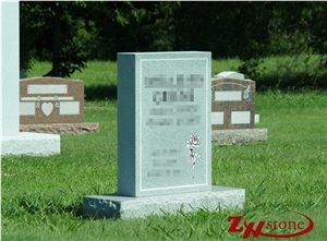 Cheap Price Polished Straight Sesame White/ G603 Granite Tombstone Design/ Western Style Monuments/ Headstones/ Monument Design/ Upright Monuments
