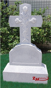 Cheap Price Polished Straight Sesame White/ G603 Granite Tombstone Design/ Western Style Monuments/ Headstones/ Monument Design/ Upright Monuments