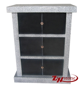 Good Quality 4 Crypts G603/ Sesame White/ Shanxi Black Granite Columbarium/ Cemetery Columbarium/ Cremation Columbarium
