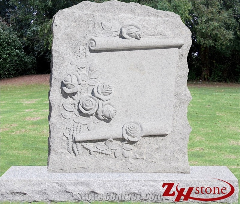 Good Quality Cheap Price Natural Finish Bible and Flower Engraving G603/ Sesame White Granite Single Monuments/ Upright Monuments/ Engraved Tombstones/ Headstones/ Engraved Headstones