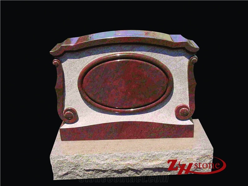 Good Quality Custom Design Multicolor Red Granite Tombstone Design/ Monument Design/ Western Style Monuments/ Upright Monuments/ Headstones