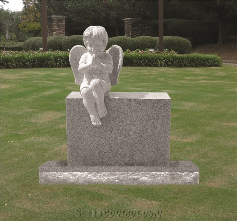 Good Quality Engraved Flowers Cross Upright Design Sesame White/ G603 Granite Tombstone Design/ Cross Tombstones/ Single Monuments/ Upright Monuments/ Engraved Headstones
