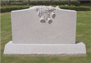 Good Quality Natural Serp with Flower Carving Verde Crystal Granite Tombstone Design/ Western Style Tombstone/ Single Monuments/ Upright Monuments/ Headstones