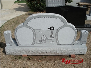Good Quality Unique Design Curved Top with Cross Engraving Sunset Mahogany Granite Cross Tombstones/ Monument Design/ Western Style Monuments/ Cemetery Tombstones/ Gravestone