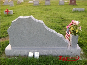 Good Quality Unique Design Curved Top with Cross Engraving Sunset Mahogany Granite Cross Tombstones/ Monument Design/ Western Style Monuments/ Cemetery Tombstones/ Gravestone