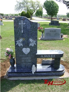 Own Factory Kid Usage Double Bears with Heart Sunset Red Granite Tombstone Design Western Style Tombstones/ Heart Tombstones/ Single Monuments/ Upright Monuments