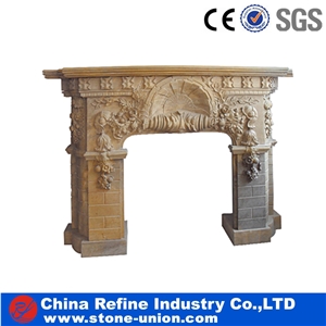 Beige Marble Fireplace, Beige Marble Fireplace Mantel