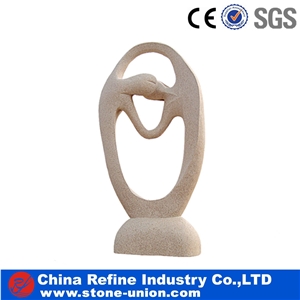China Beige Granite Abstract Sculpture, Grey Beige Abstract Sculpture & Statue, Abstract Garden Sculptures