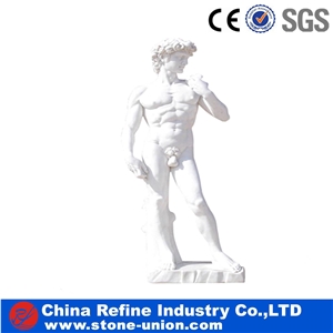 David Marble Human Sculpture, White Marble Sculpture